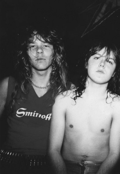 very young james hetfield and lars ulrich from metallica