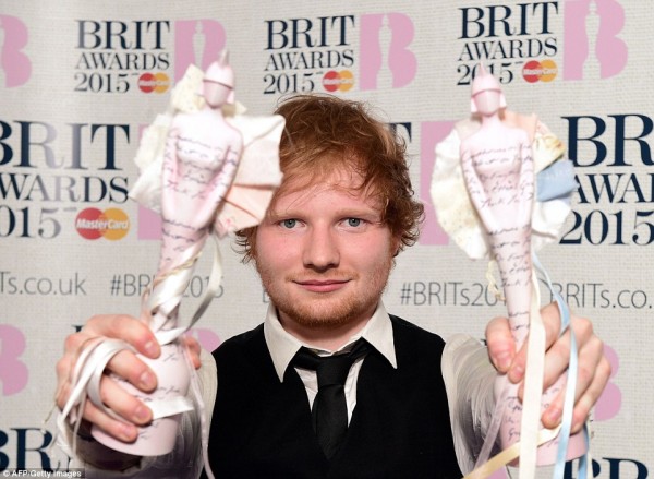 Ed Sheeran Brit Awards 2015