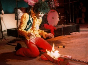 Jimi hendrix guitar on fire monterey live while playing Wild Thing 1967