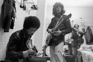 JImi hendrix and rolling stone mick taylor 1969 backstage