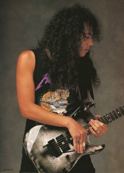 kirk hammett young with his guitar