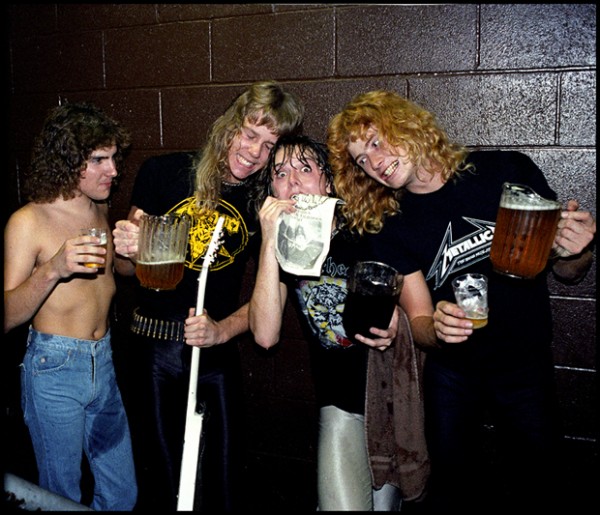 metallica first lineup with mustaine and RonMcGovney backstage 