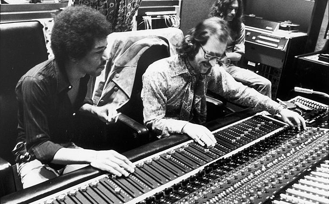 Eddie Kramer with Jimi Hendrix at Electric Lady Studios in 1970.