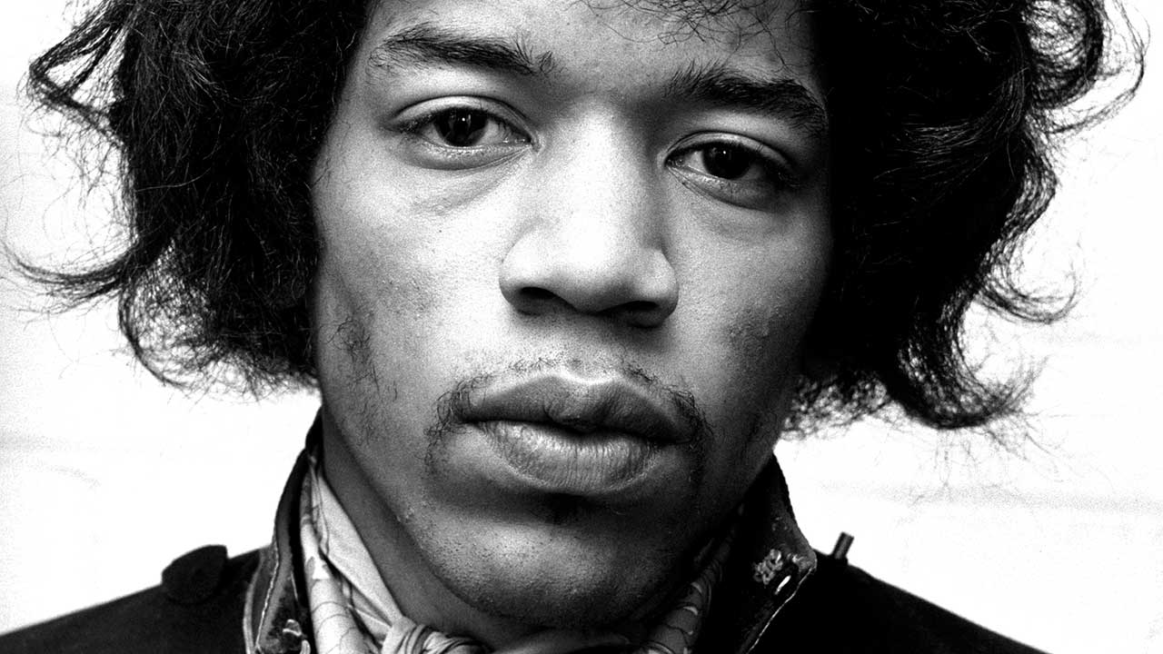 Jimi Hendrix Black and White Large Photo
