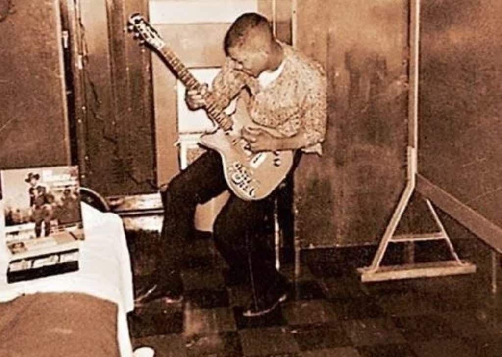 Jimi Hendrix Danelectro Guitar with the name of his girlfriend, Betty Jean