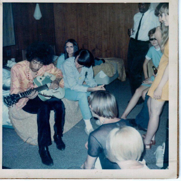 Jimi Hendrix jamming with the Monkees, 1967.