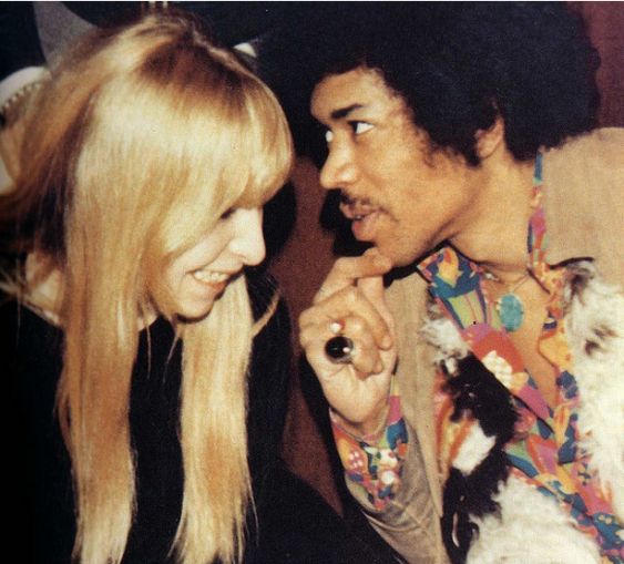 Jimi Hendrix whispers a funny secret to his last love, Monika.