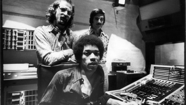 Jimi Hendrix with producer engineer Eddie Kramer at Electric Lady Studios