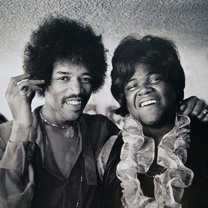 Jimi Hendrix and Buddy Miles, San Francisco, 1968.