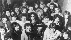 Captivating Snapshot: The Jimi Hendrix Experience alongside Pink Floyd during their 1967 UK Tour.