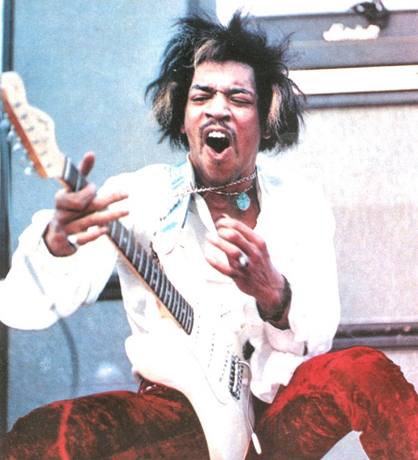 Jimi Hendrix Performing at the Miami Pop Festival, 1968.