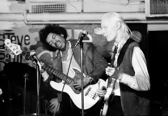 Jimi Hendrix & Johnny Winter, 1968: A fusion of guitar virtuosos.