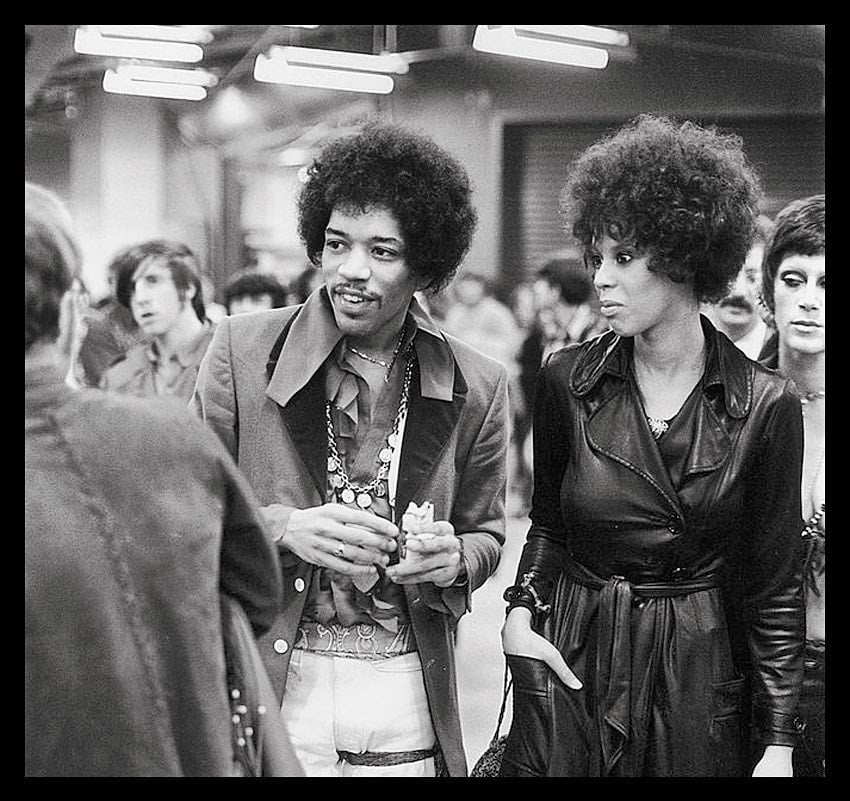 Jimi Hendrix and Devon Wilson backstage at Madison Square Garden.