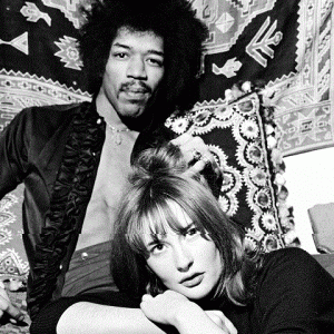 Jimi Hendrix and Kathy Etchingham in their Mayfair apartment in 1969