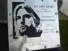 A memorial plaque at the end of Kurt Cobain's childhood home's street.