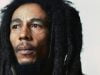 A close-up image of Bob Marley with a focused expression