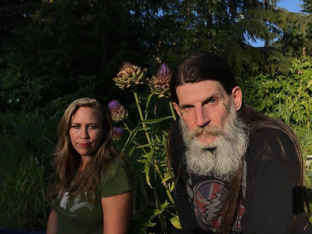 Drummer Adrienne Davies and guitarist Dylan Carlson of Earth.
