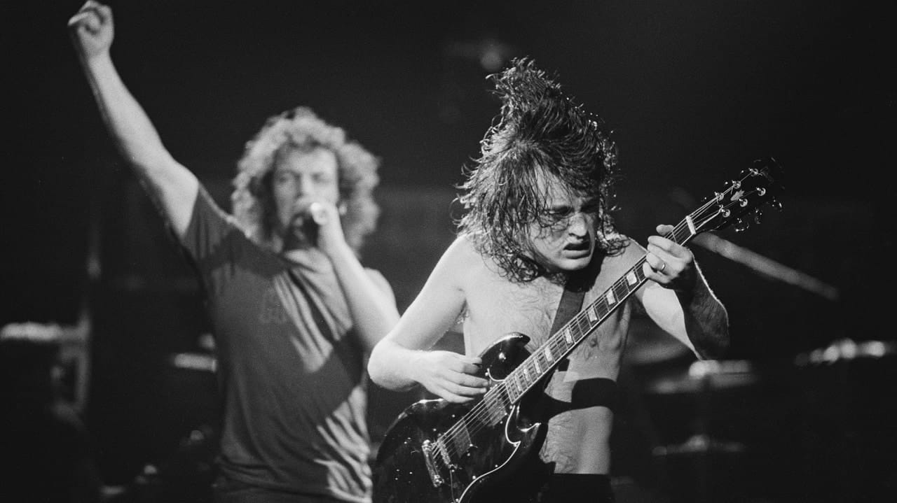 Brian Johnson and Angus Young with AC/DC in November 1980.